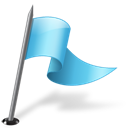 MapMarker_Flag3_Right_Azure icon