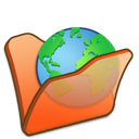 folder_orange_internet icon