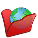 folder_red_internet icon