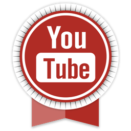 youtube-round-ribbon icon 512x512px (ico, png, icns) - free download