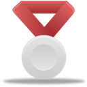 Metal-silver-red icon
