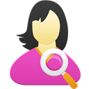 Female-user-search icon