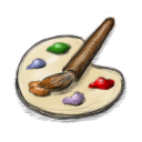 Paint-hand-drawn icon