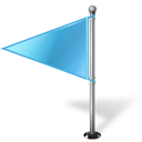 MapMarker_Flag1_Left_Azure icon