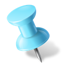 MapMarker_PushPin1_Left_Azure icon