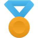 Gold-metal-blue icon