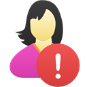 Female-user-warning icon