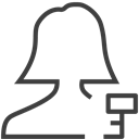 user-woman-key icon