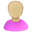 user_female_olive_pink_bald icon