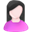user_female_white_pink_black icon